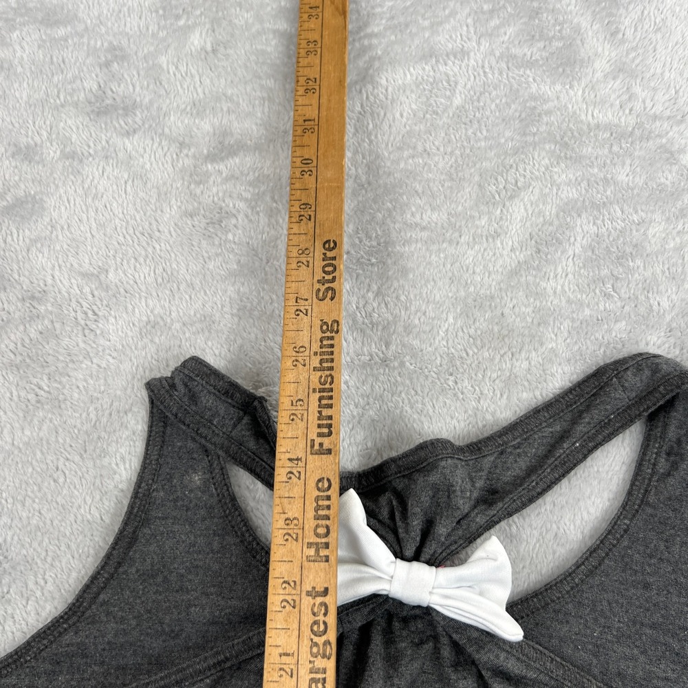 Bella Keep Calm and Work Out Tank Top XL Gray Women Racerback Bow Back Graphic - Picture 7 of 8